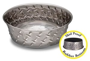 Diamond Plate Cat Bowl